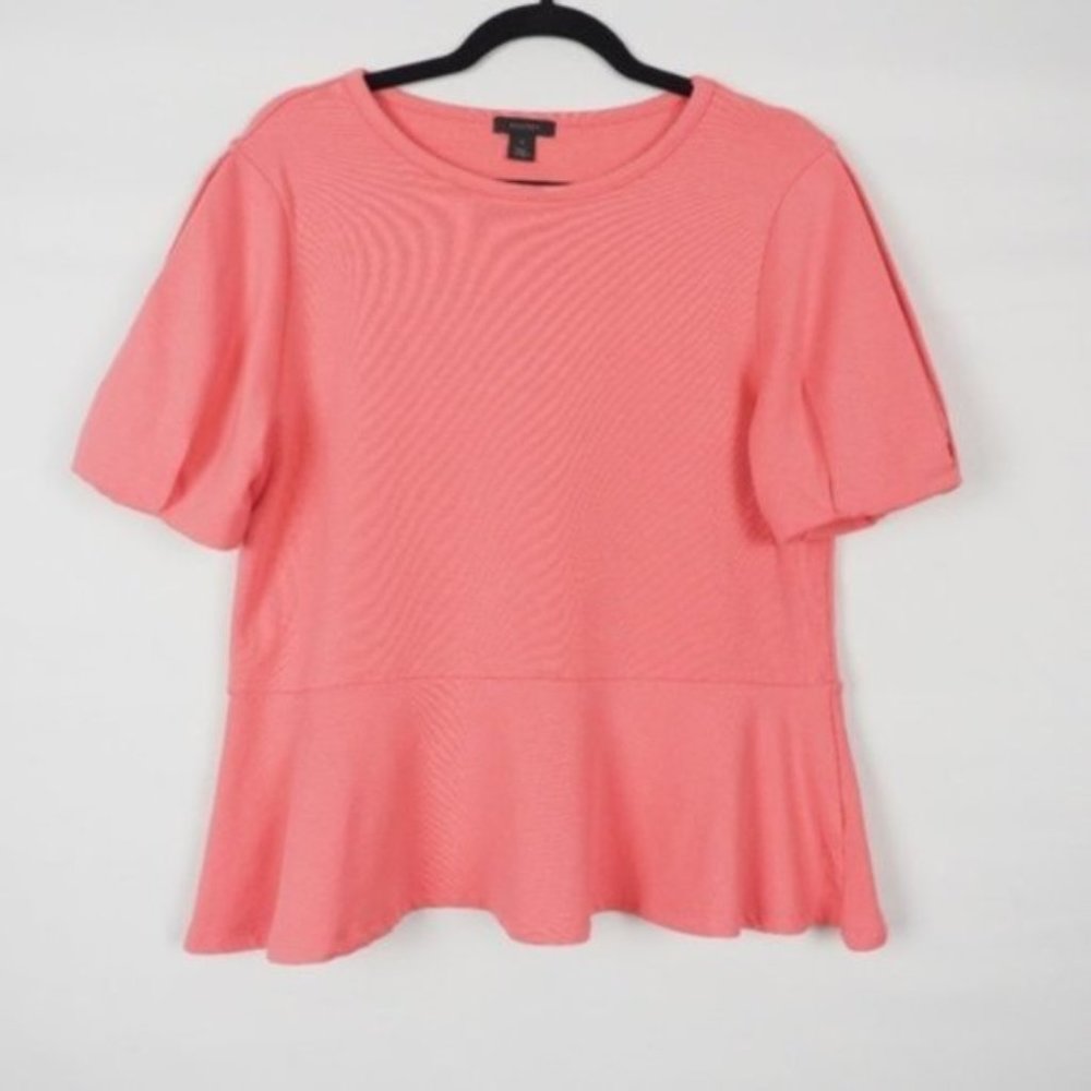 Halogen Knit Peplum Top Coral Size M